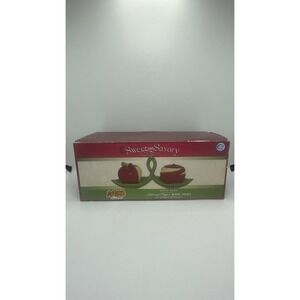 Cracker Barrel Apples Salt And Pepper With Tray Set Susan Winget Sweet‎ N Savory